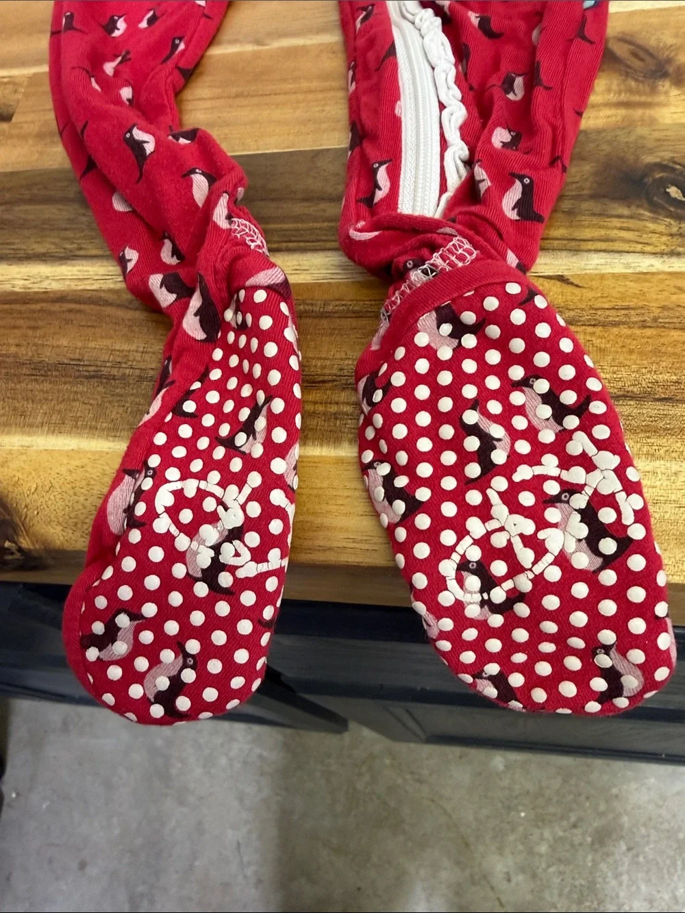 Kickee Pants Red Penguin Print Footed One-Piece